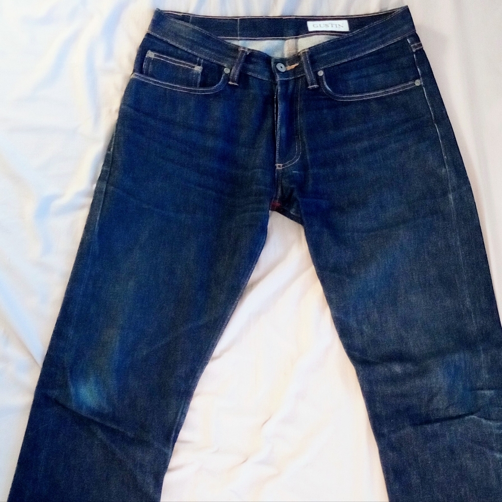 Gustin Raw Denim Jeans, Slim Fit, Size 32